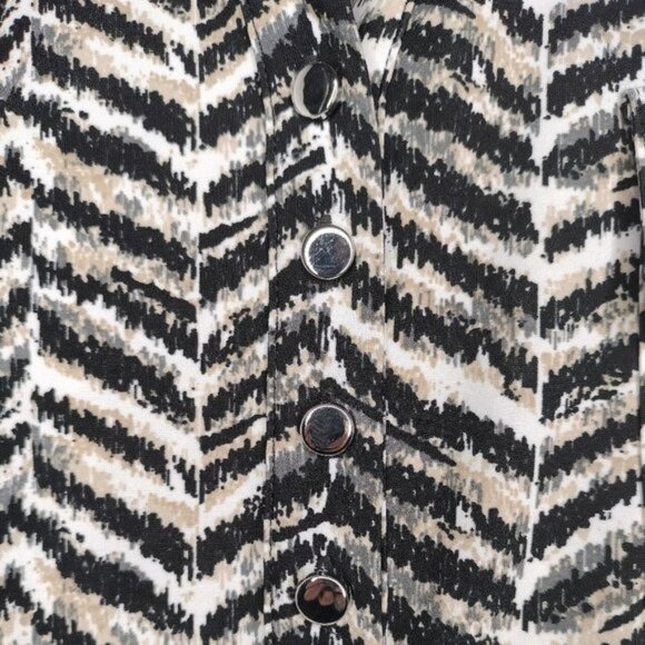 NWT Cocomo Plus Size 2X Black Multicolor Animal Print Pintuck 3/4 Sleeve Top - Picture 4 of 7
